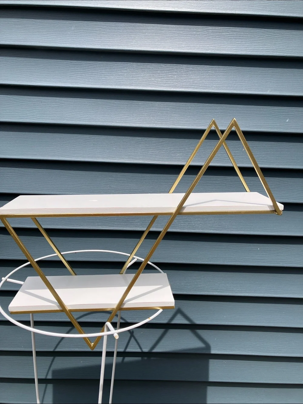 Geometric Design Wall 2 Shelf Unit Ready To Hang
